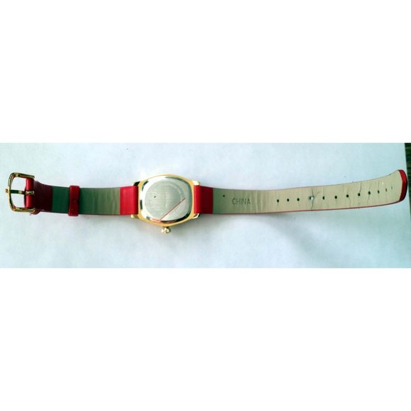 Betty Boop Red Strap Gold Tone Watch in Heart Tin - Picture 4 of 9